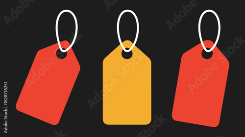 Vibrant sale tags for retail promotions and special offers, perfect for advertising campaigns or modern marketing materials to boost your online sales today