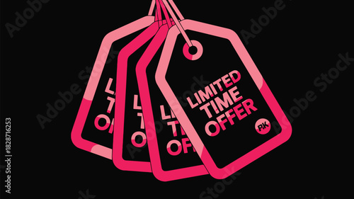 Don't Miss Out! Limited Time Offer in Bold Pink - Grab Yours Now, Sale Ends Soon, Act Fast! Retail Promotion, Discount, Advertising, Marketing