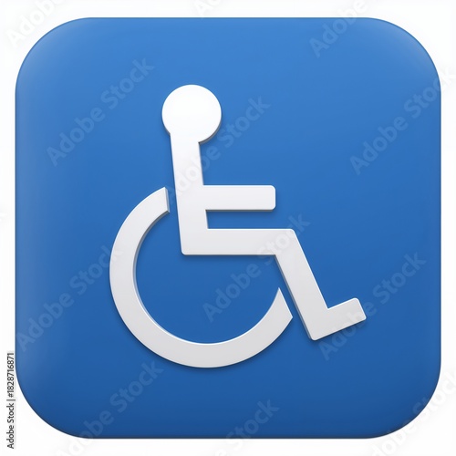 International symbol of access on a blue rounded square icon