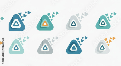 Eco recycle triangle symbol collection vector set
