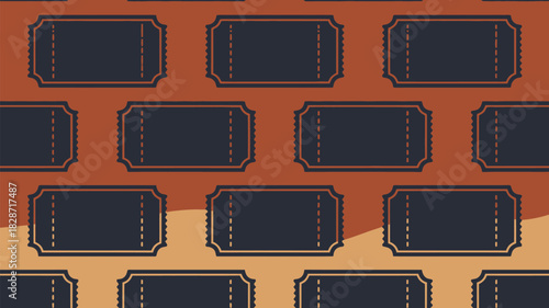 Vintage ticket pattern background for event marketing, promotional materials, or invitation designs with a retro vibe, perfect for creative projects.