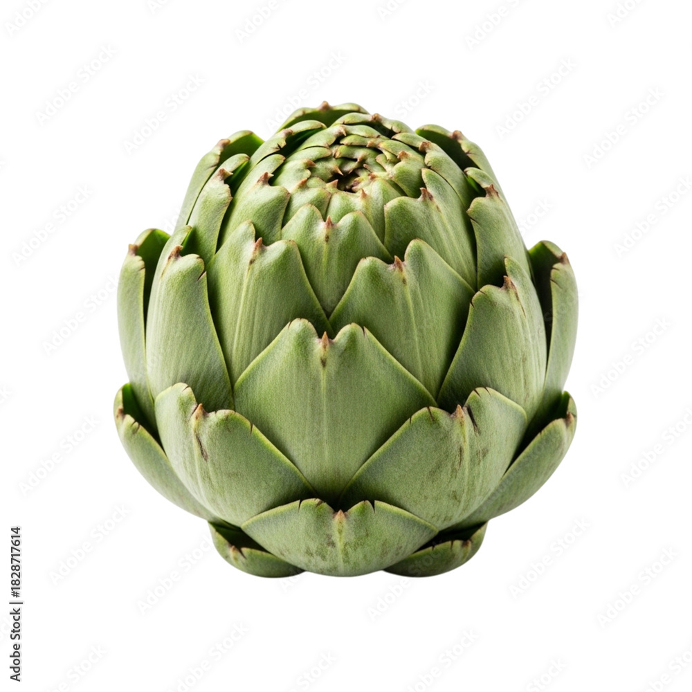 Obraz premium Leafy Artichoke Vegetable Isolated on Transparent Background 