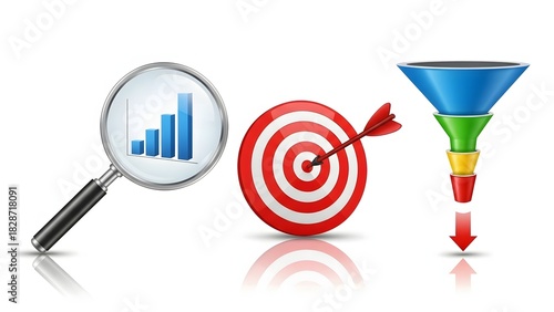 Business success metrics and sales funnel optimization, business growth analytics, data analysis, and marketing strategy
