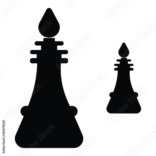 Soldier chess icons. Pawn chess icon for mobile concept and web design. Silhouette of soldier chess piece on a white background. Vector illustration.
