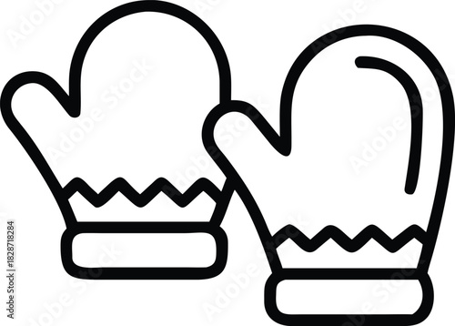 Mittens Warm Winter Handwear Illustration