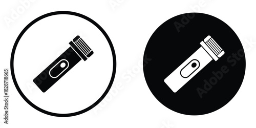 Razor or trimmer icon set vector design. A barber tool for beard shave and hair shaving. Shaver silhouette icons collection on white background. Vector illustration.