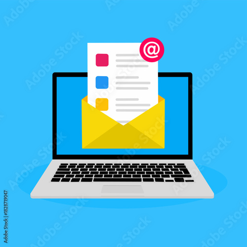 Email Notification on Laptop Screen