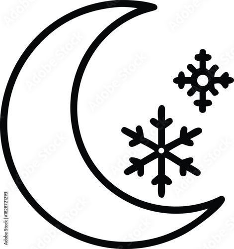 Winter Moon Night Sky Winter Scene