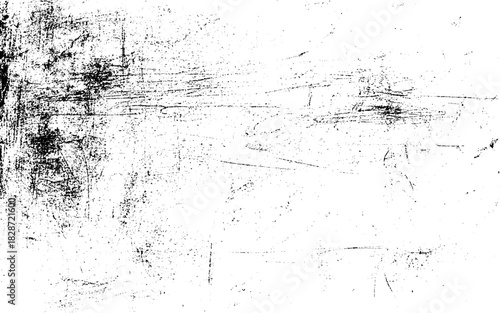 Distress or dirt and damage effect concept. Black and white grunge urban texture vector with copy space.