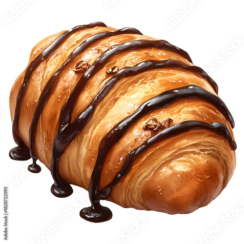 Glazed croissant image with transparent background