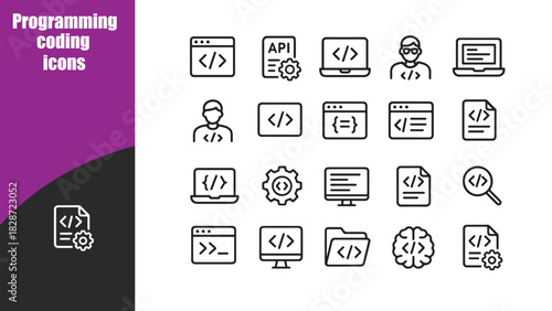 Programming coding  icons