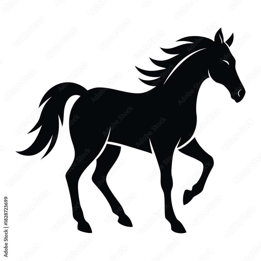 Obraz premium silhouette horse icon isolated on white background