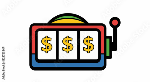 A slot machine featuring a lucky dollar symbol, symbolizing jackpot wins and casino luck.