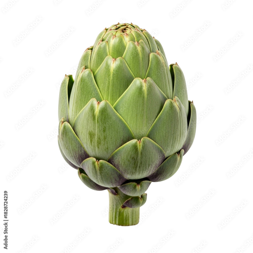 Fototapeta premium Natural Whole Artichoke Isolated on Transparent Background