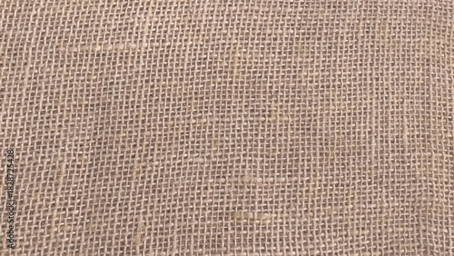 Closeup of burlap hessian sacking. Background image with coarse canvas fabric. Vector illustration.