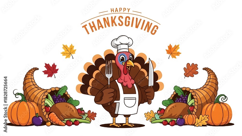 Naklejka premium thanksgiving turkey vector