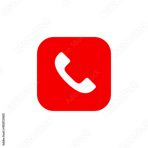 Red phone call button icon