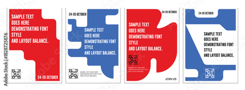 Clean message layout with minimal abstract shapes for business cards and advertising