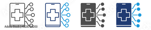 internet of medical things  icon set multiple style