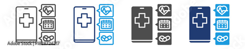 patient portal online  icon set multiple style