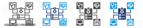 health information exchange  icon set multiple style