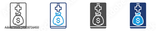 digital health finance  icon set multiple style