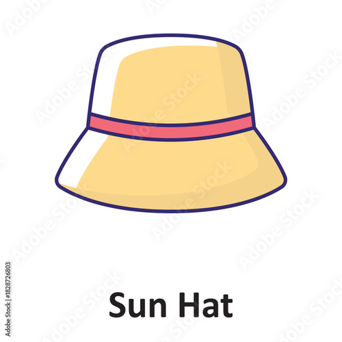 Sun Hat Vector icon which can easily modify or edit