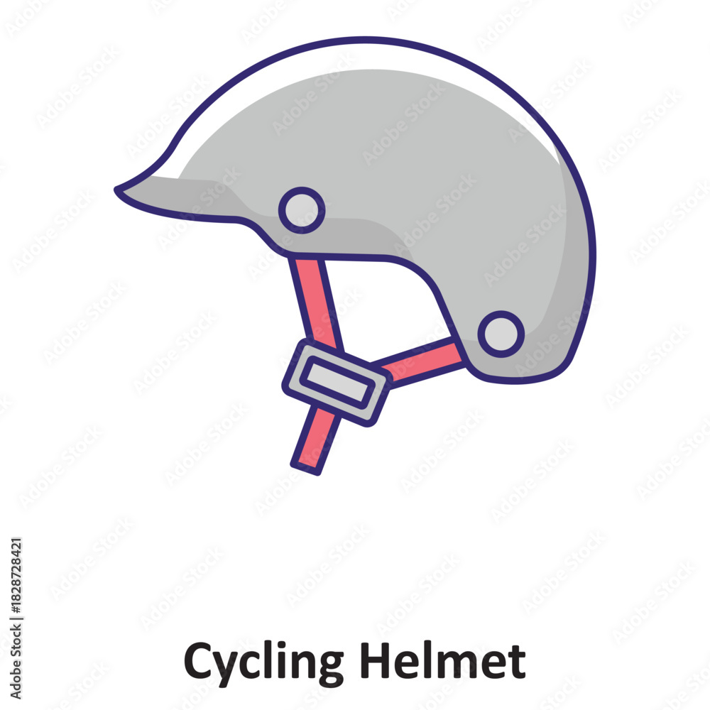 Fototapeta premium Cycling Helmet Vector icon which can easily modify or edit