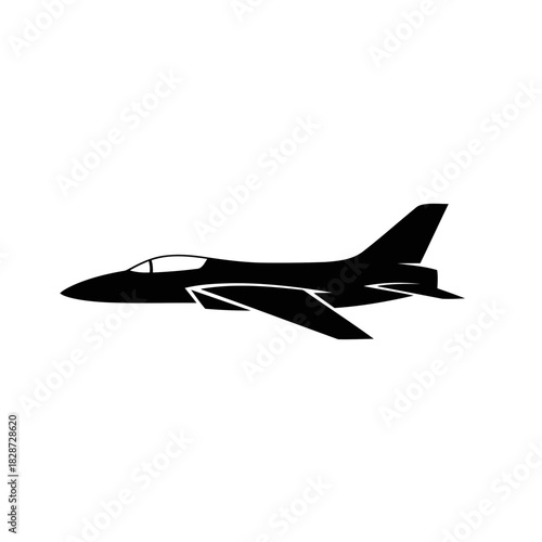 Silhouette of a Military Fighter Jet