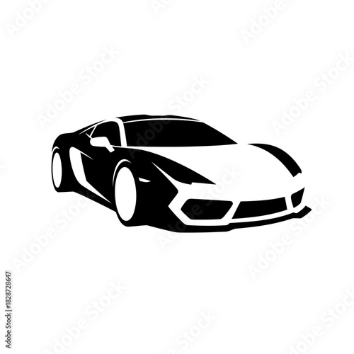 Modern exotic car silhouette vector graphic