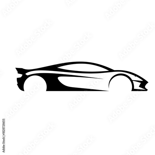 Modern Sports Car Silhouette Graphic