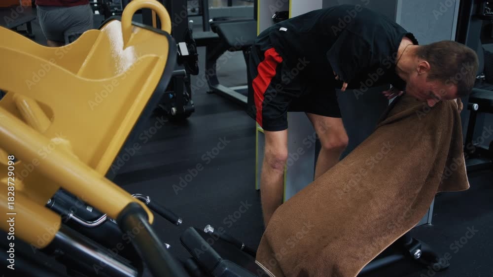 Machine Assisted Shot of adaptive fitness in action. An athlete with a limb difference ...
