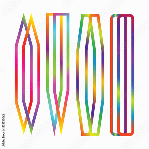 Vibrant Rainbow Gradient Abstract Shapes