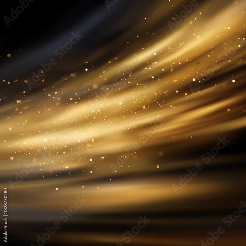 Golden Confetti Motion Blur with Smooth Gradient Background
