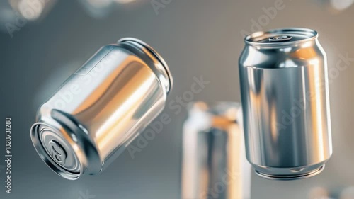 Video A close-up view of a soda can being sprinkled with water, useful for s related to drinks or refreshment