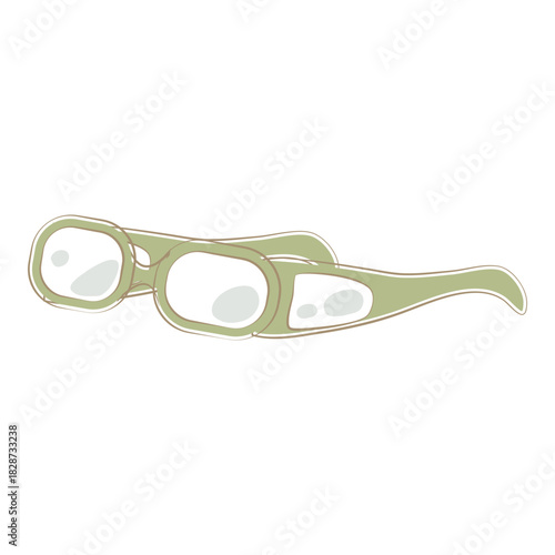 Protective pollen allergy goggles style glasses illustration