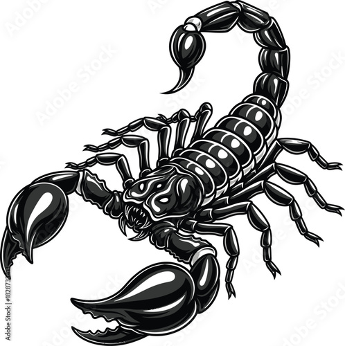 Black scorpion illustration vector image for tattoo design and print art eps silhouette