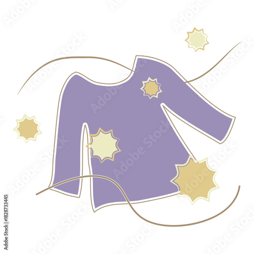 Clothes covered with wind-blown pollen illustration