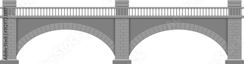Historical brown brick arch bridge railing balustrade transparent png image