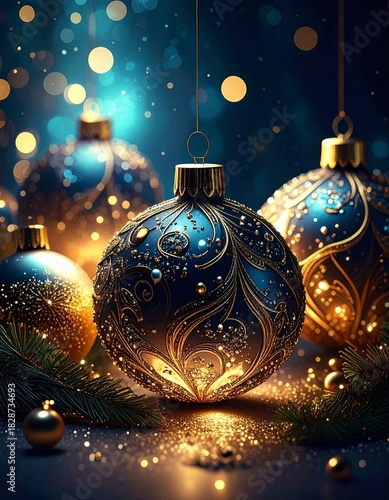christmas background with balls