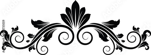 Decorative floral flourish vector design element vintage ornament art eps silhouette