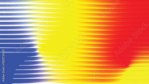 dark gradient background and vivid orange, blue, and lilac light streaks. Futuristic distortion, moody abstract glow, reeded vertical blur. Vector illustration