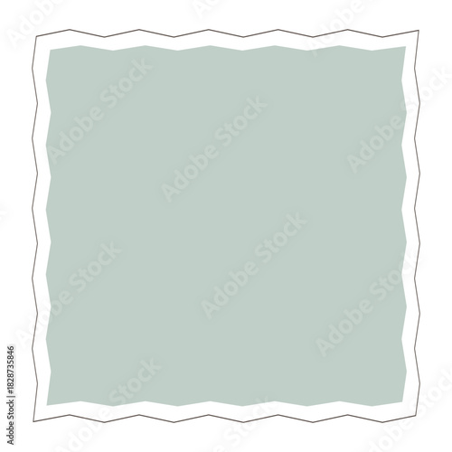 Simple Zigzag Edge Mint Frame Illustration
