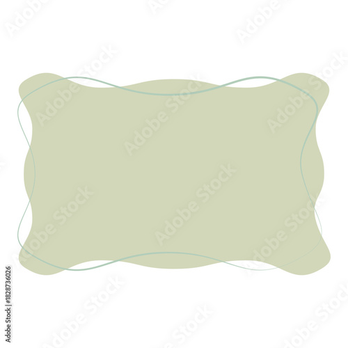 Soft Light Green Organic Frame Illustration