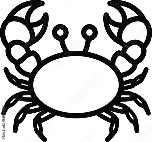 Crab outline vector illustration seafood animal crustacean ocean sea life eps silhouette