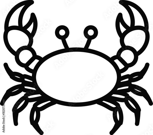 Crab outline vector drawing seafood animal crustacean ocean sea life art eps silhouette