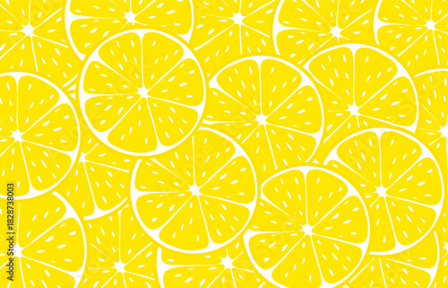 lemon slice pattern background. citrus fruit seamless pattern. yellow lemon vector pattern background. fresh citrus slice seamless backdrop. lemon fruit pattern illustration.