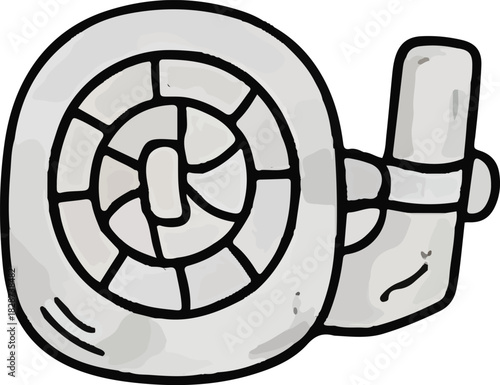 Hand-drawn grey office sticky tape dispenser vector illustration
