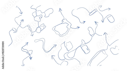 Navigating Directions: A collection of simple, hand-drawn lines, and arrows, suggesting paths, and directions in a conceptual representation of growth and connection.