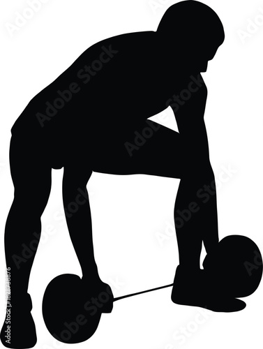 Deadlift Exercise Icon – Weight Training with Barbell for Full Body Strength and Fitness